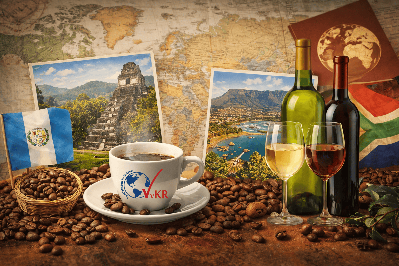 Wereldreis met koffie en wijn bij het VvKR Plein
